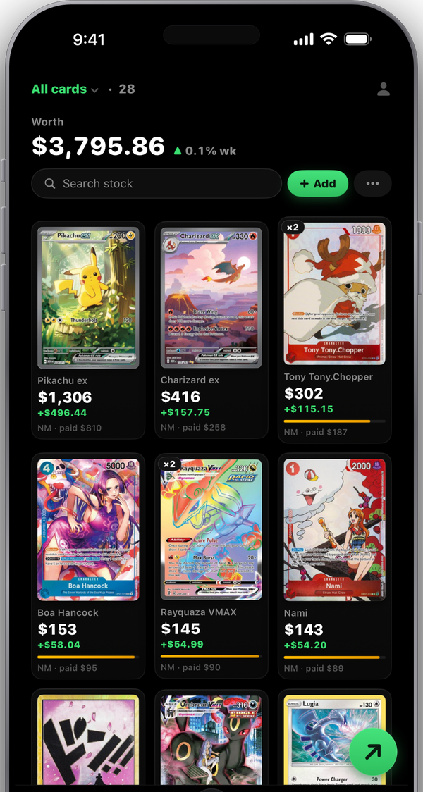 Stock: every card priced
